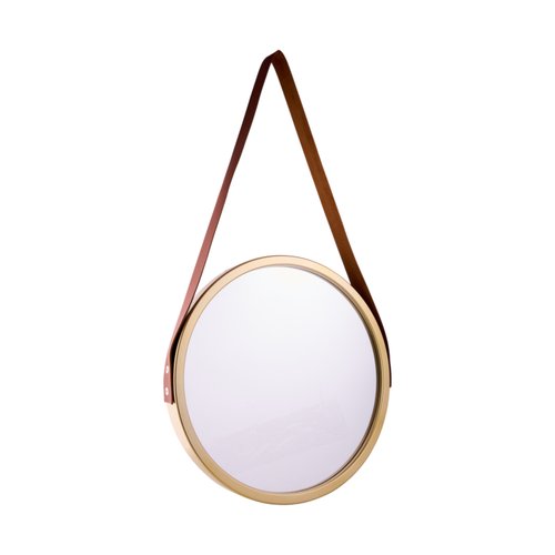 Espelho Decorativo Pequeno Redondo 33cm Champagne