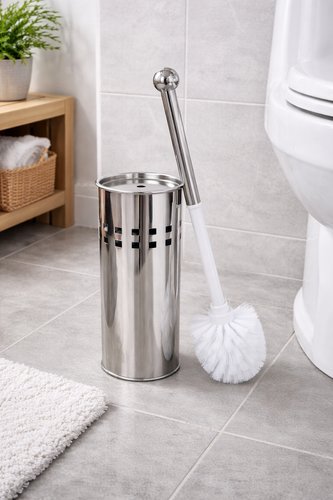 Kit Escova Sanitária Com Suporte - Inox