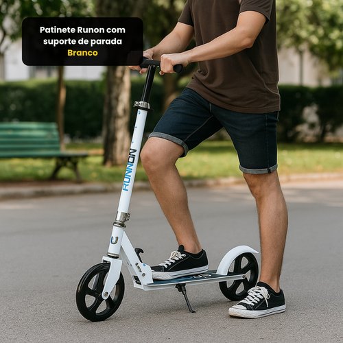 Patinete Runon com suporte de parada - Branco