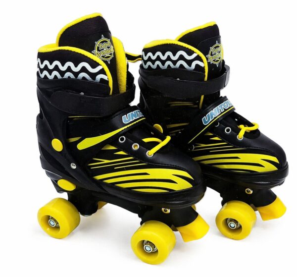 Patins Infantil com Kit de Proteção tam 30-33- Preta e amarela