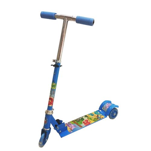 Patinete Infantil 3 Rodinhas com Luz Led e Freio Ajustável Até 50kg - AZUL