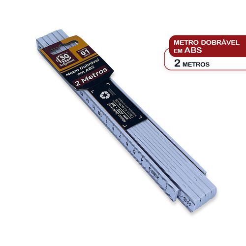 Escala Métrica Metro Dobrável em ABS 2 Metros
