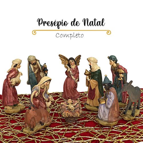 Presépio Natal Completo 11 Peças em Resina