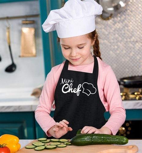 WE DROP - Avental Infantil Vida Pratika Mini Chef Preto