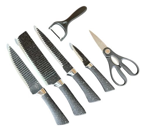 Jogo Facas 6 Peças Inox Cabo Ergonômico Completo