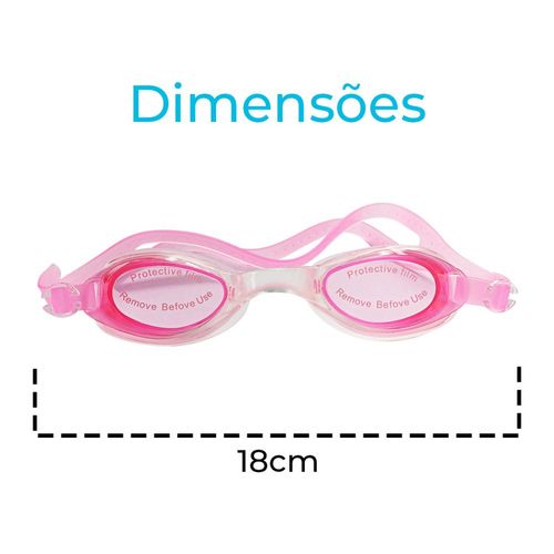 Óculos de Natação com Estojo Plástico - Rosa/Roxo Sortidos