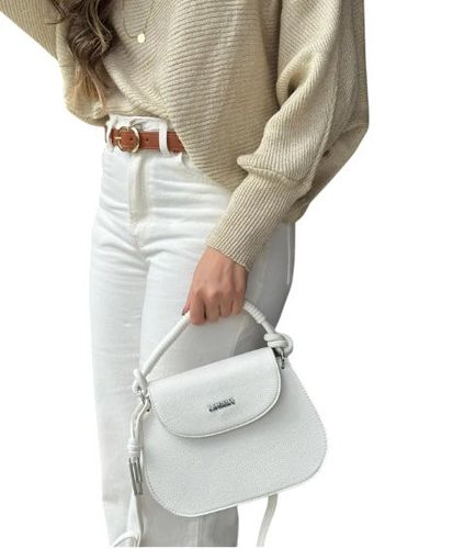 Bolsa Feminina Transversal com Alça em Corda - Branca