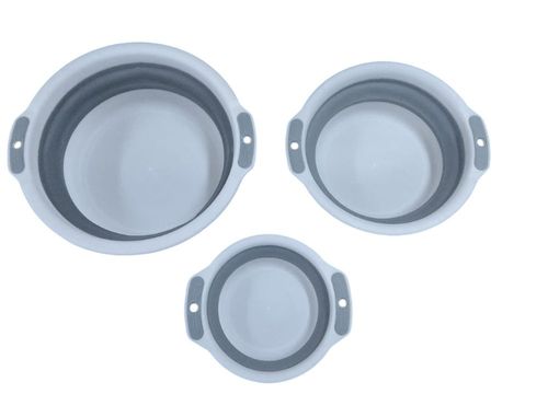 Kit 3 Bacia Retrátil Dobrável Multiuso - Branca