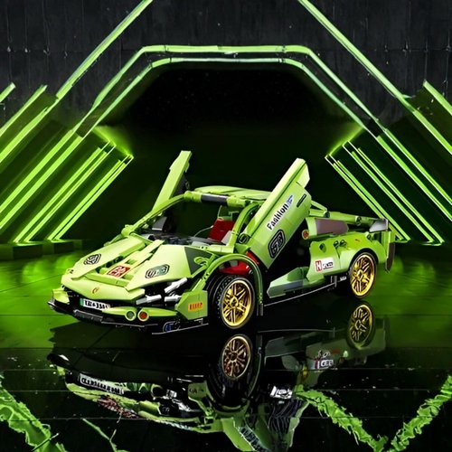 Carrinho de Montar Bloco 451 Peças - Verde