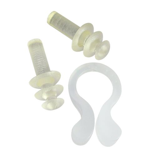 Kit De Natação Óculos Touca Protetor De Ouvido E Nariz - Branco