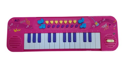 Kit Teclado Musical Infantil com Microfone - Rosa