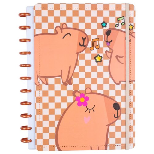 Caderno Capivara Grande G Capa Dura  Disco Reposicionável