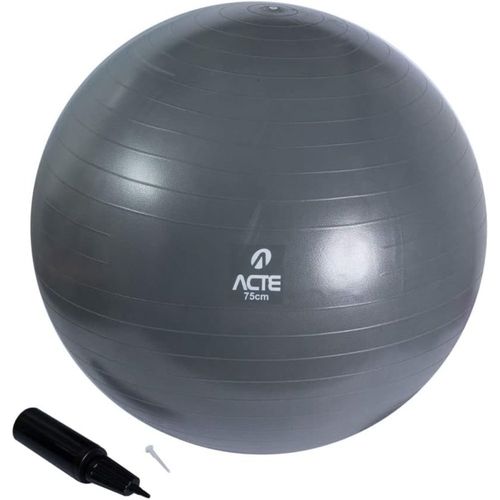 Bola de Ginástica Para Pilates Com Bombar de Ar - Cinza Escuro