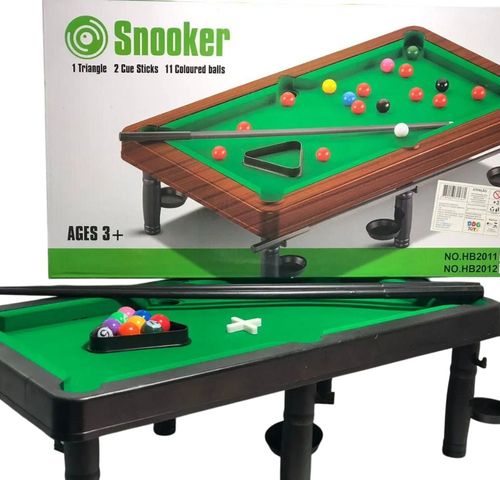 Brinquedo Mesa De Bilhar Snooker Sinuca Com 2 Tacos