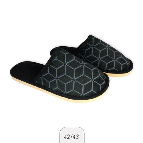 Pantufa Masculina Macia Estampada Preta 42/43