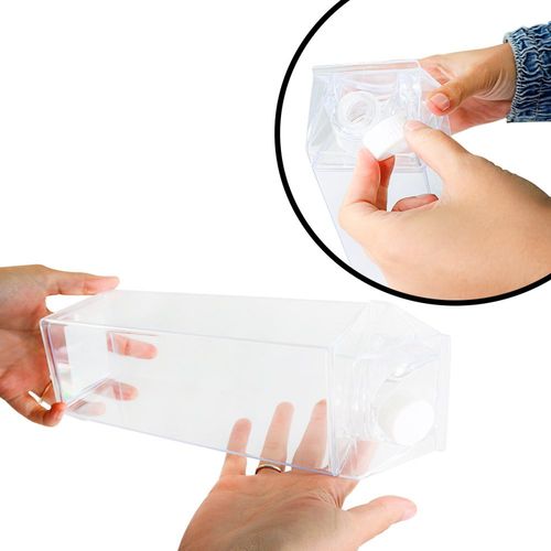 Garrafa Caixa de Leite Transparente 1 Litro