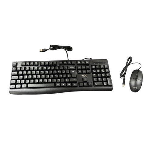 Conjunto Teclado e Mouse Com Fio - Preta