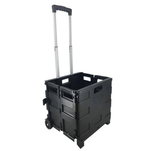 Carrinho de Feira 2 Rodas Dobrável 50 Litros - Preta