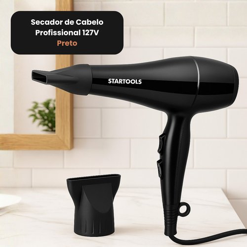 Secador de Cabelo Profissional 1800W 127V - Preta