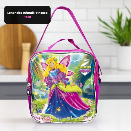 Lancheira Infantil Princesa - Rosa