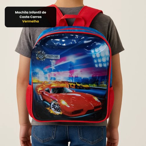 Mochila Infantil de Costa Carros - Vermelha