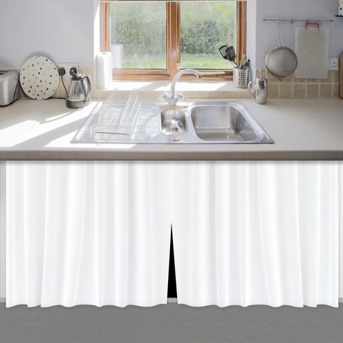 Cortina de Pia Branco PVC - Branco