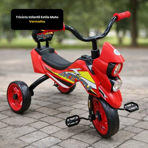 Triciclo Infantil Estilo Moto - Vermelho
