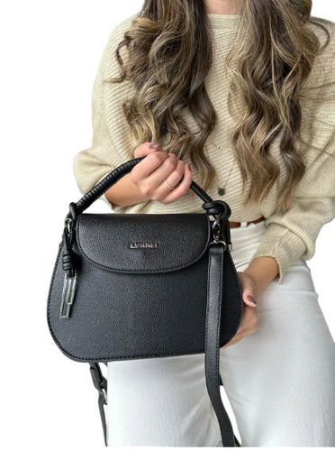 Bolsa Feminina Transversal com Alça em Corda - Preta