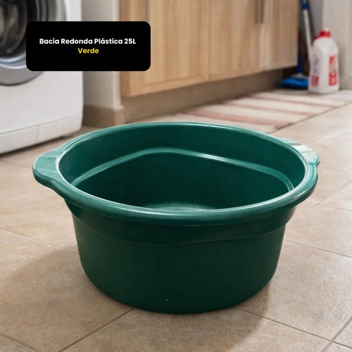 01 Bacia Redonda Plástica 25L Verde