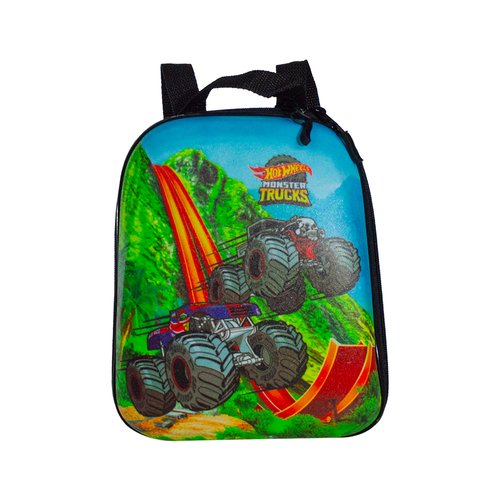 Mochila Infantil Hot Wheels Monster Trucks Tamanho P - Multicolorida