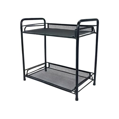 Organizador de Cosméticos 2 Prateleiras Aramado - Preta