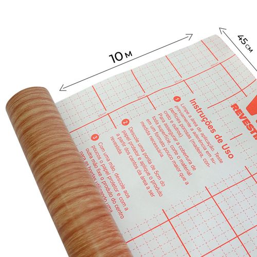 Papel Adesivo Contact Madeirado com 10 Metros