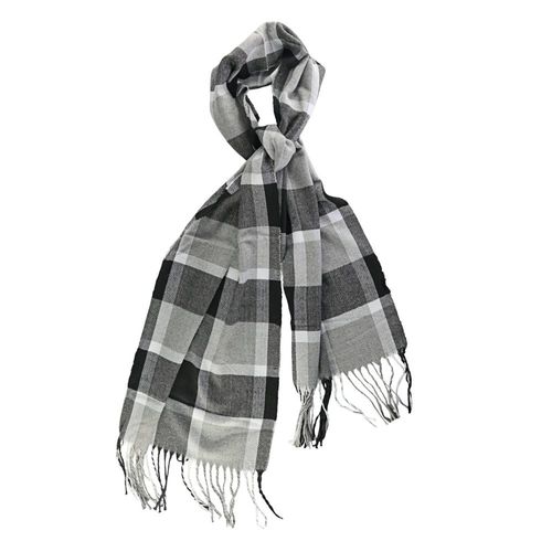 Cachecol Xadrez Cinza e Preto