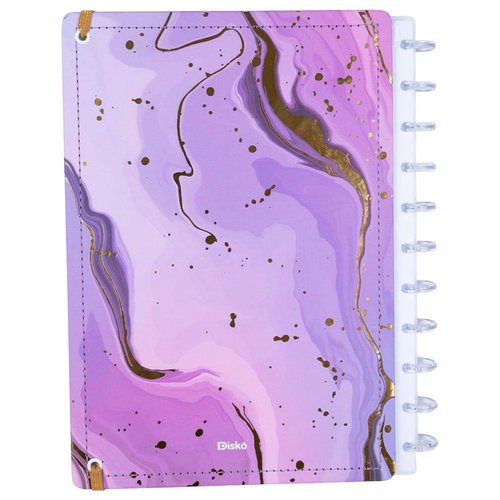 Caderno Gran Lilás Disko Grande G Capa Dura Disco Reposicionável