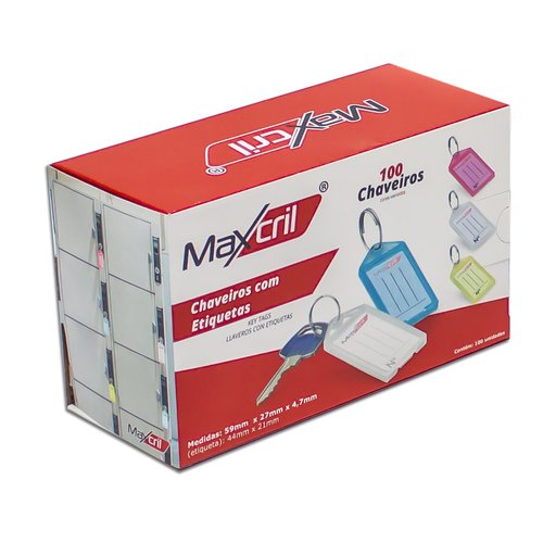 Kit 100 Chaveiros Etiqueta Identificação de Chaves