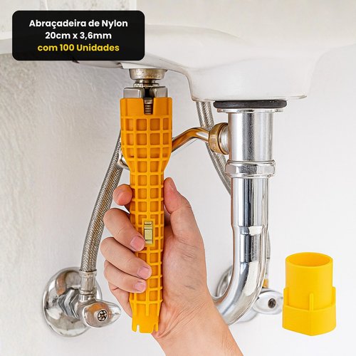 Chave Hidráulica Multiuso Torneira 5 Peças - Amarela