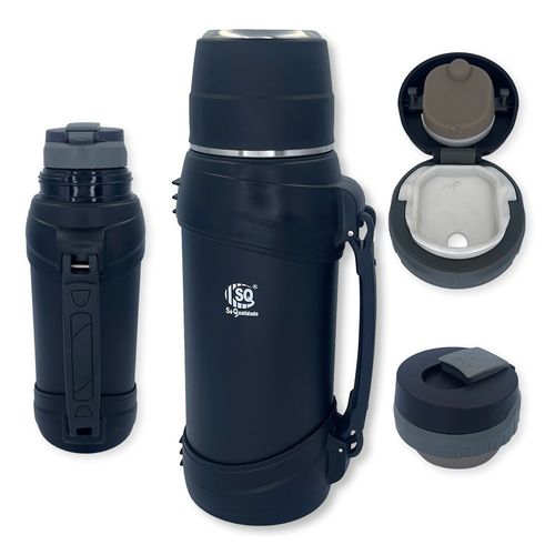 WE DROP - Garrafa Térmica 2,5 Litros Grande Camping Conserva 24 horas - Preto