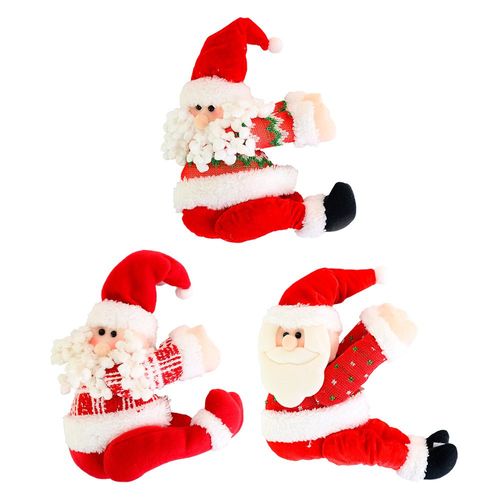 Natal Papai Noel Segura Cortina De Natal