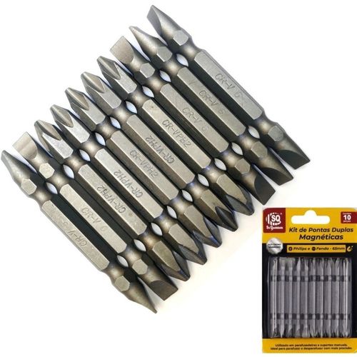 WE DROP - Kit Ponteira Parafusadeira Com 10 Bit Ponta Dupla Magnético