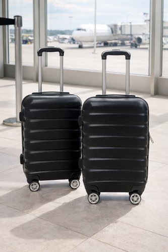 Kit 2 Malas de Viagem Com Rodinhas 18'' e 20'' - Preta