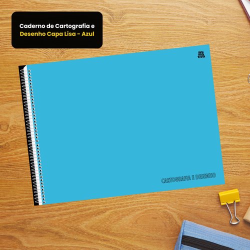 Caderno de Cartografia e Desenho Capa Lisa - Azul