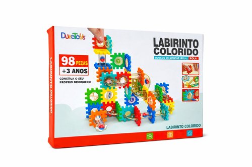 Labirinto Colorido Blocos Montar 98 Peças Brinquedo Educativo