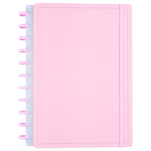 Caderno Disko All Rosa Capa Dura Grande G Disco Reposicionável