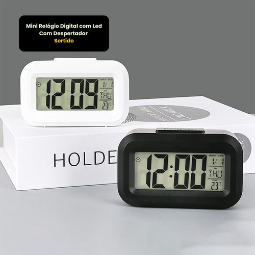 Mini Relógio Digital com Led Com Despertador Sortido