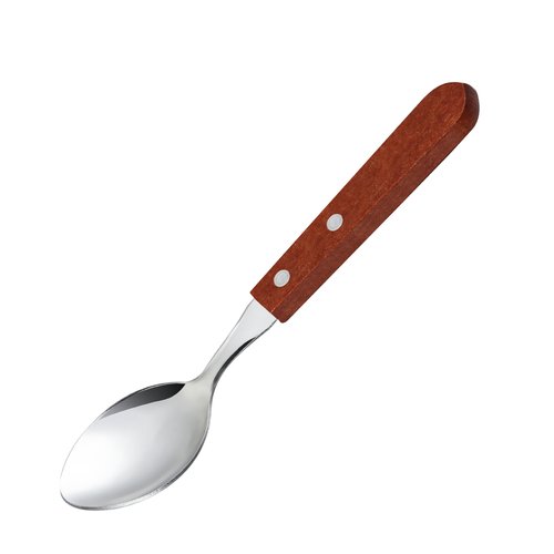 Kit 12 Colher De Mesa Com Cabo De Madeira