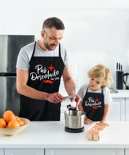 Kit Avental Pai e Filho Descolado Preto