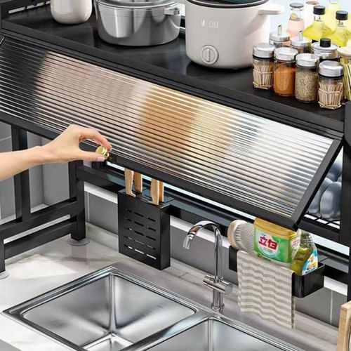 Prateleira De Metal Para Pia - Preta