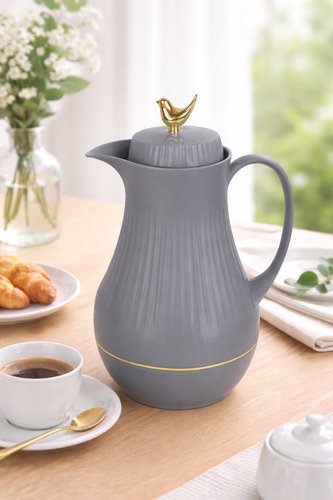 Garrafa Térmica Redonda 1 Litro - Cinza