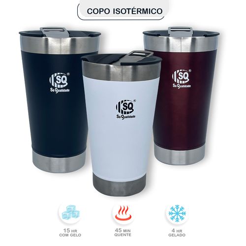 Lançamento Copo Térmico Cerveja Abridor 500ml - Preto