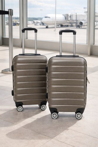 Kit 2 Malas de Viagem Com Rodinhas 18'' e 20'' - Cinza